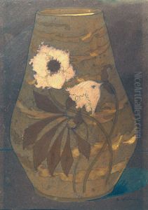 Vaso com flores - Estudo para vaso em porcelana