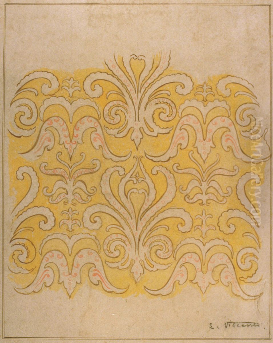 Motivo ornamental - Estudo para friso Oil Painting by Eliseu Visconti