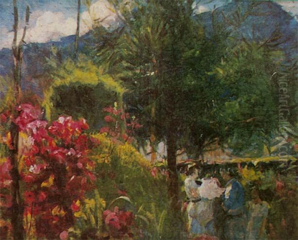 No Jardim Oil Painting by Eliseu Visconti