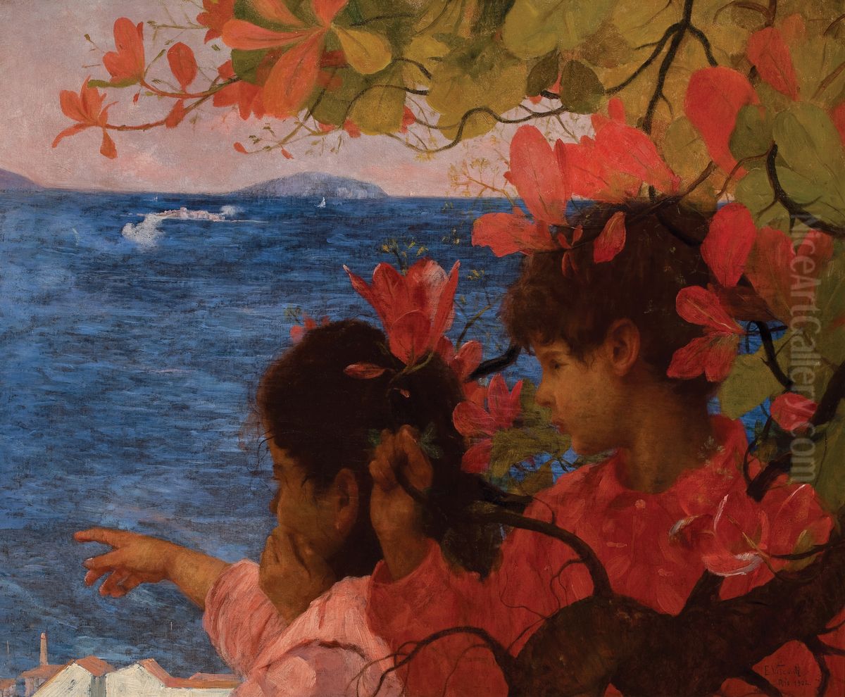 Vista do mar Oil Painting by Eliseu Visconti