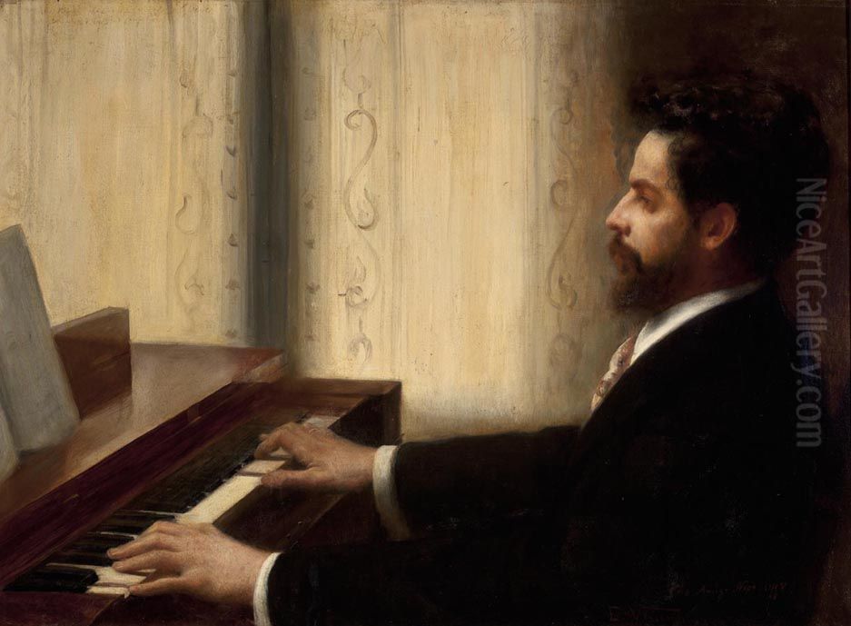 Portrait of Maestro Alberto Nepomuceno Oil Painting by Eliseu Visconti