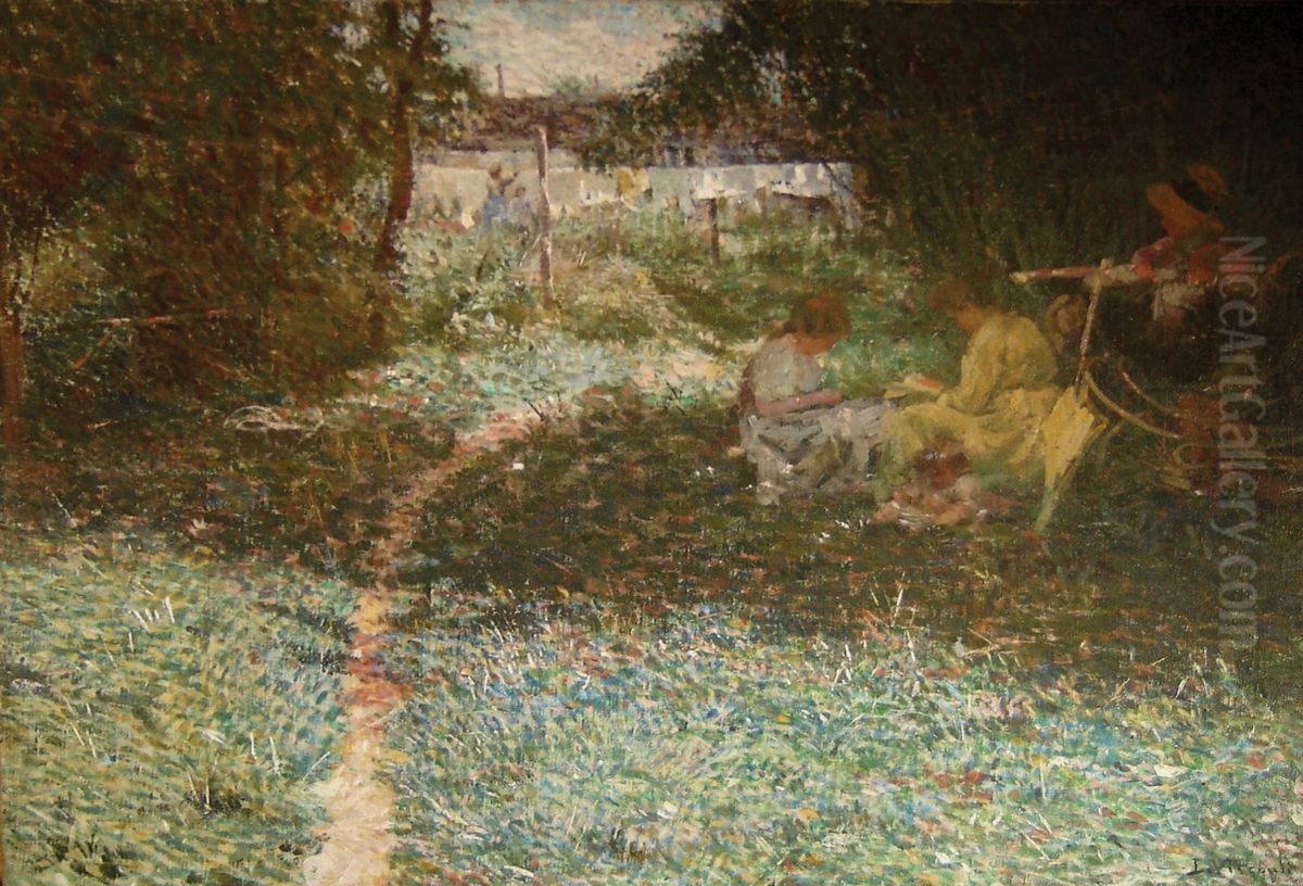 Sob a folhagem Oil Painting by Eliseu Visconti