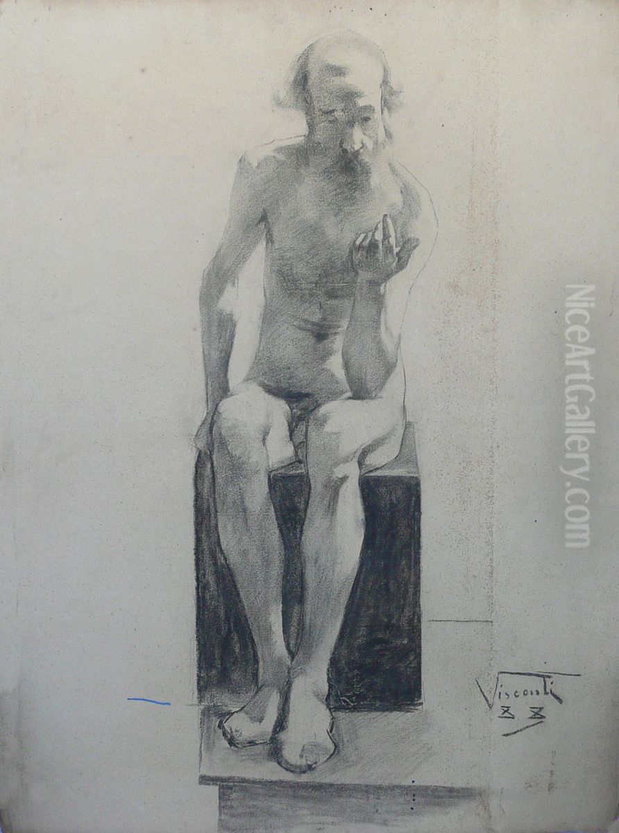 Nu masculino sentado Oil Painting by Eliseu Visconti