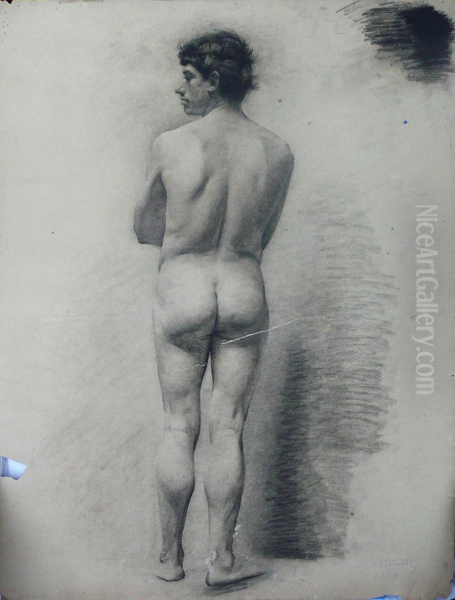Nu masculino de costas Oil Painting by Eliseu Visconti