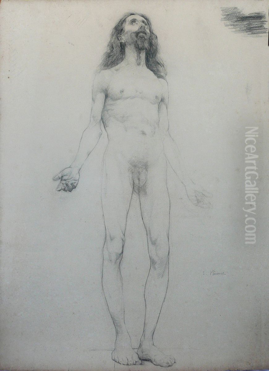 Nu masculino de cabelos longos Oil Painting by Eliseu Visconti