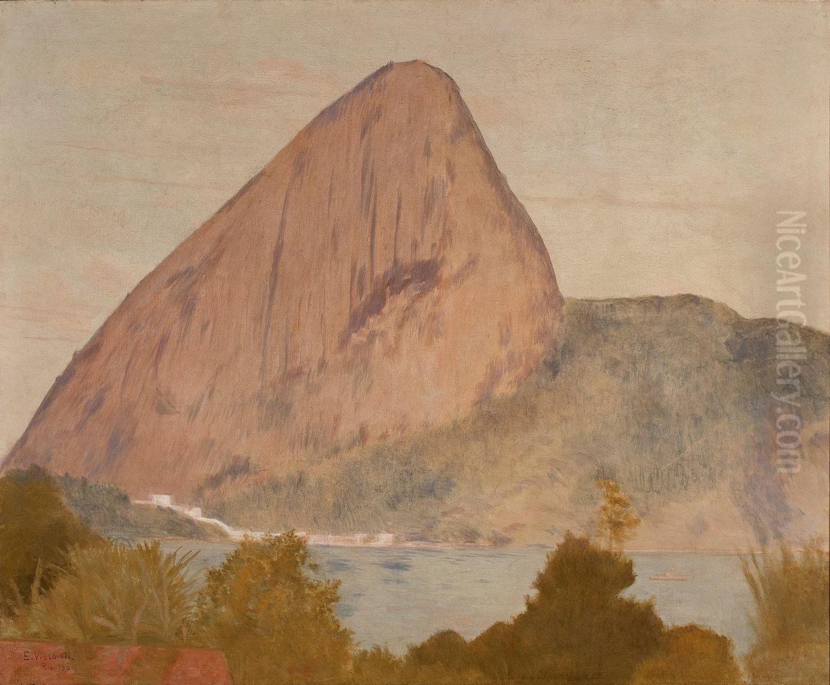 Marina com Pao de Acucar Oil Painting by Eliseu Visconti
