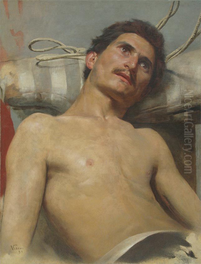 Nu masculino recostado Oil Painting by Eliseu Visconti