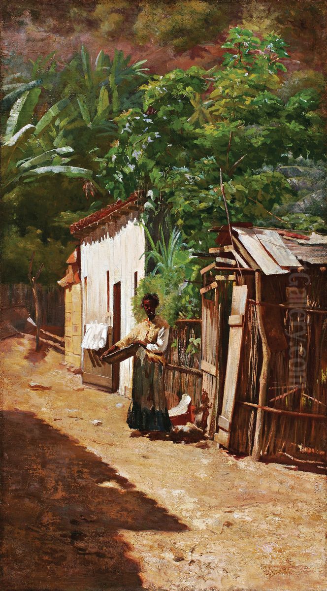 Uma rua da favela Oil Painting by Eliseu Visconti