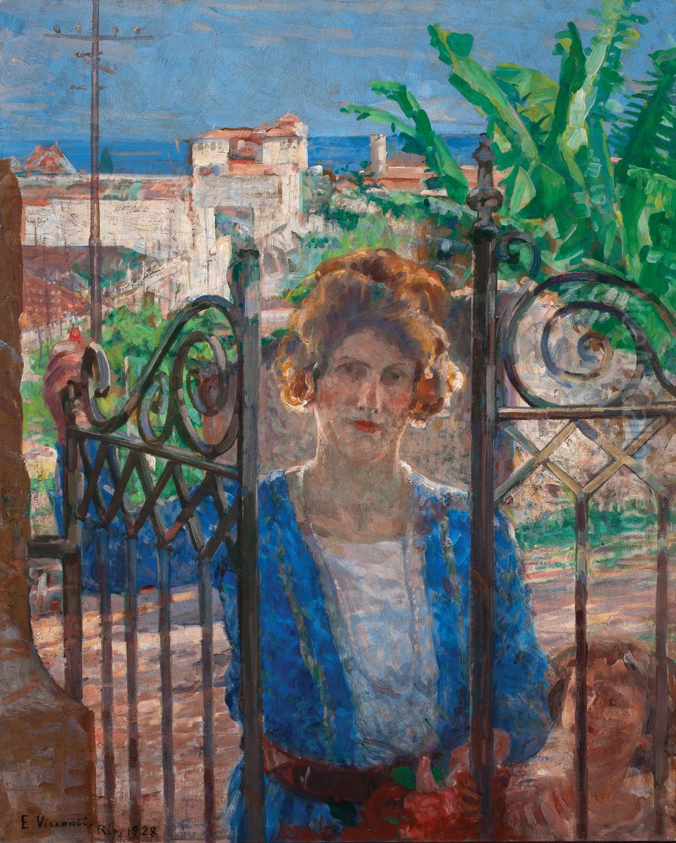 A visita Oil Painting by Eliseu Visconti