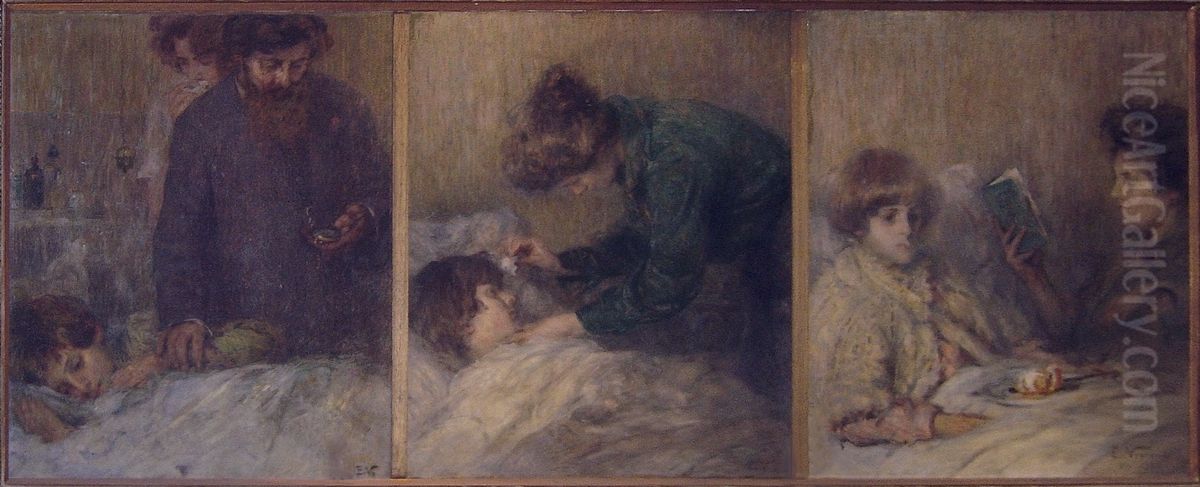 O lar (Triptico) Oil Painting by Eliseu Visconti