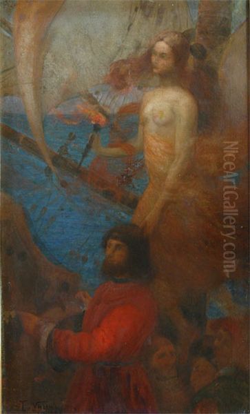 A Providencia guia Cabral - Estudo Oil Painting by Eliseu Visconti