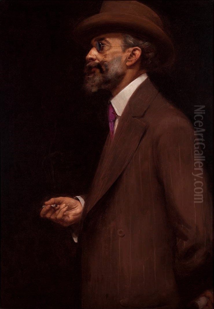 Portrait of the art critic Luis Gonzaga Duque Estrada Oil Painting by Eliseu Visconti