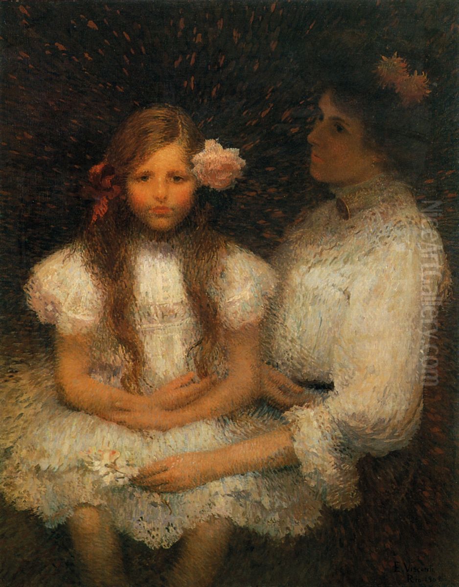 Minha familia (A rosa) Oil Painting by Eliseu Visconti