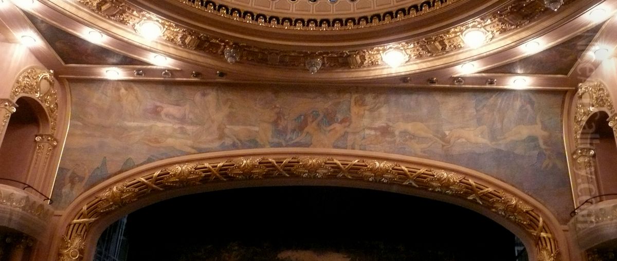 As Nove Musas Recebem as Ondas Sonoras - Friso sobre o proscenio do Theatro Municipal do Rio de Janeiro Oil Painting by Eliseu Visconti