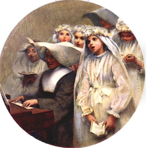 Comungantes Oil Painting by Eliseu Visconti