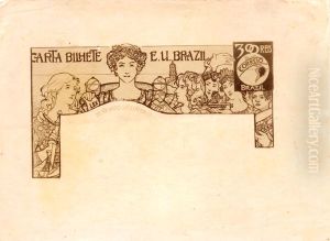 Carta-bilhete para o exterior - A Comunhao Republicana - Projeto para carta-bilhete integrante da colecao vencedora do Concurso dos Correios de 1904