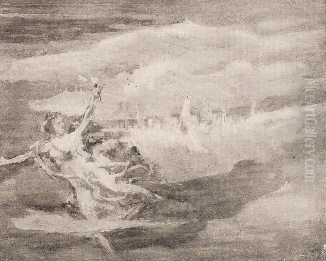 Bonus de guerra - Esboco para cartaz Oil Painting by Eliseu Visconti