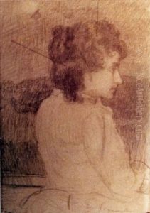 Retrato de moca de perfil - Estudo
