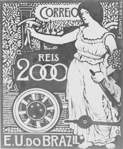 A Engenharia - Projeto para selo integrante da colecao vencedora do Concurso dos Correios de 1904