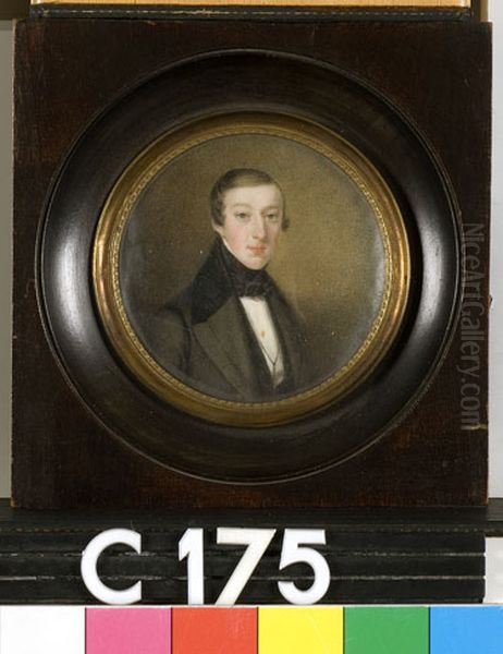 Portretminiatuur van Nicolaas van Taack Tra Kranen Oil Painting by Elisabeth Barbara Schmetterling