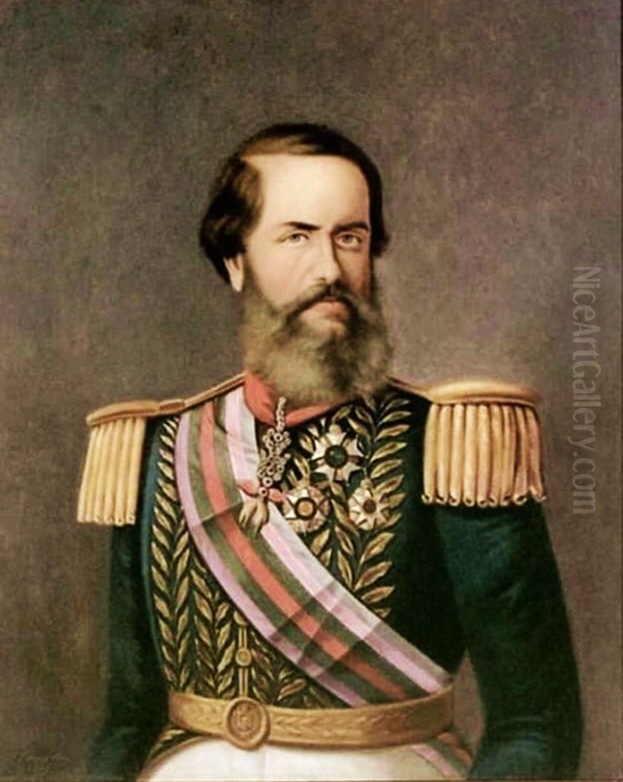 Pedro II (1), da colecao Museu Historico Nacional Oil Painting by Joao Francisco Lopes Rodrigues