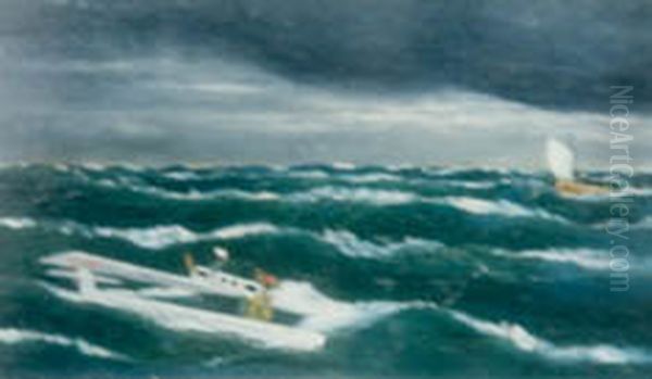 Salvamento da Aeronave Argos, da colecao Museu Historico Nacional Oil Painting by A. Tinoco