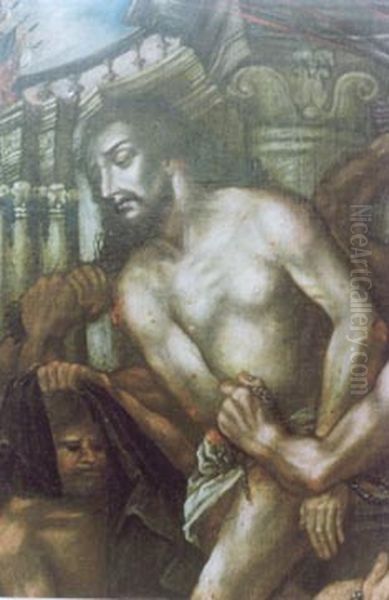 Flagelacao de Cristo, da colecao Museu Historico Nacional Oil Painting by Cuzco School