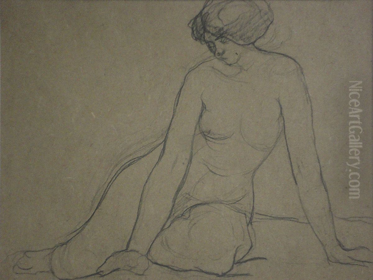 Nu feminino sentado Oil Painting by Eliseu Visconti