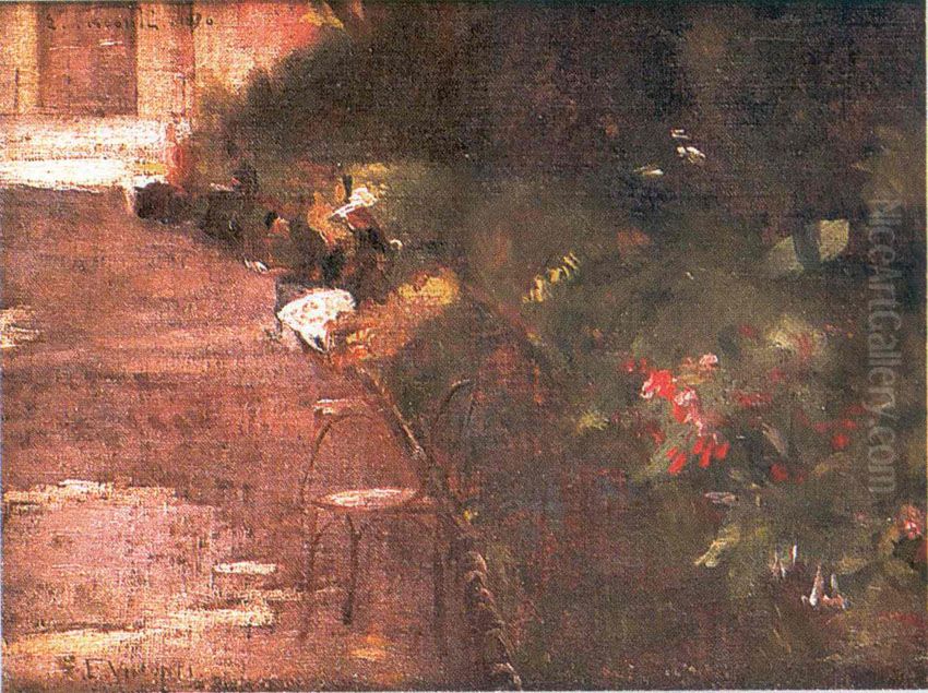 Jardim do Luxemburgo Oil Painting by Eliseu Visconti