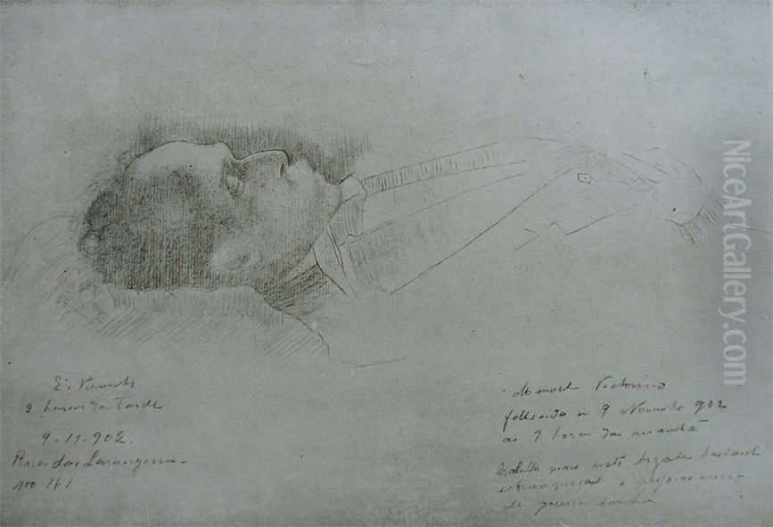 Presidente Manoel Victorino em seu leito de morte Oil Painting by Eliseu Visconti