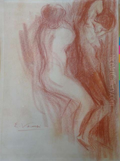 Nus femininos Oil Painting by Eliseu Visconti