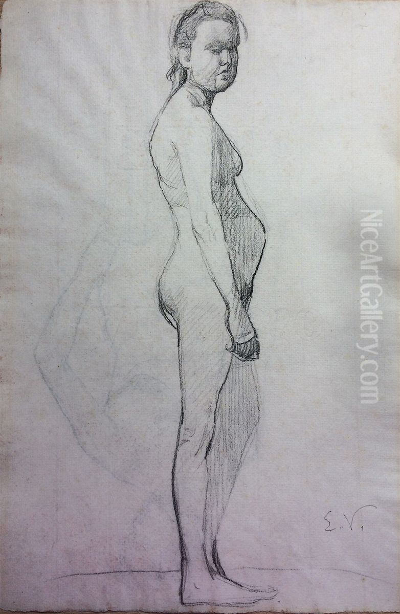 Nu feminino Oil Painting by Eliseu Visconti