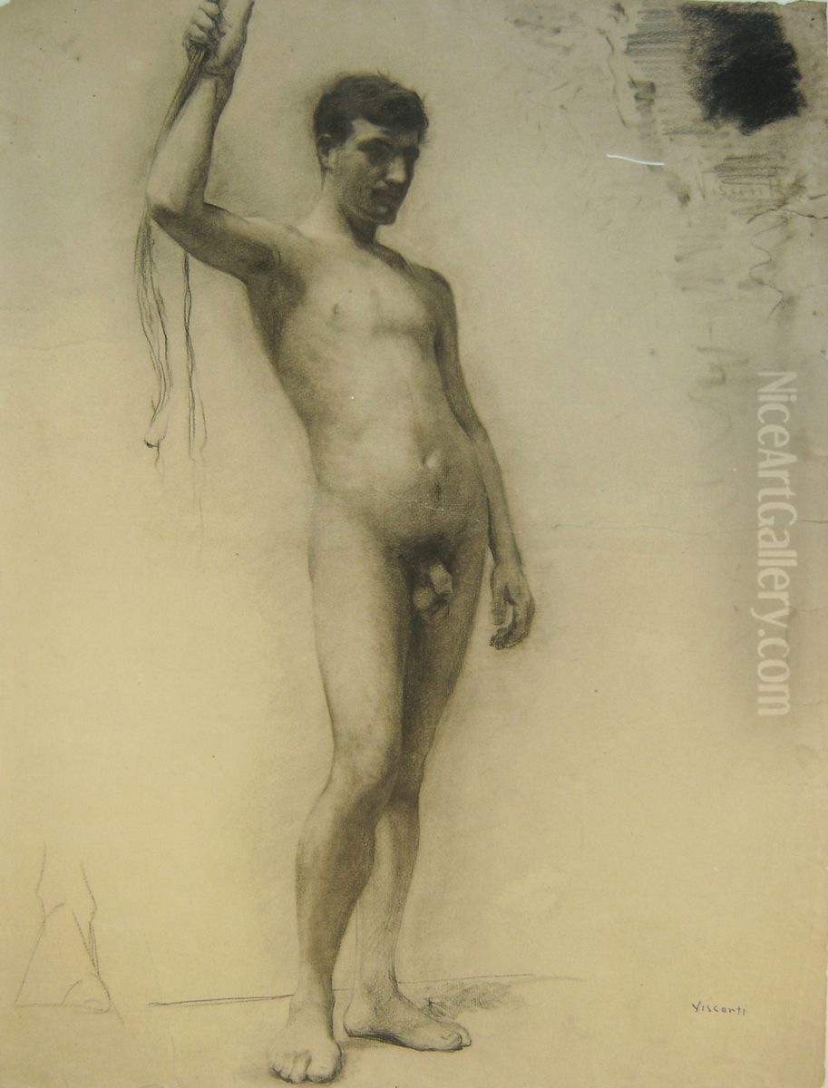 Nu masculino de pe Oil Painting by Eliseu Visconti
