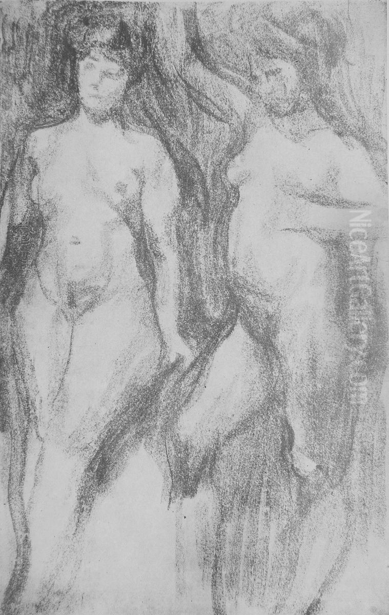 Nus femininos Oil Painting by Eliseu Visconti