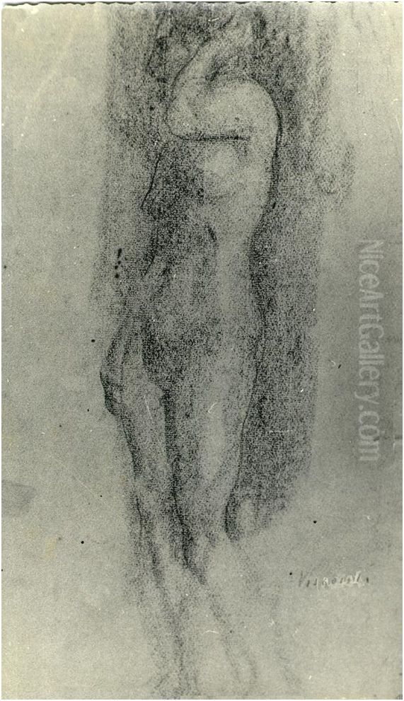 Nu feminino de pe Oil Painting by Eliseu Visconti