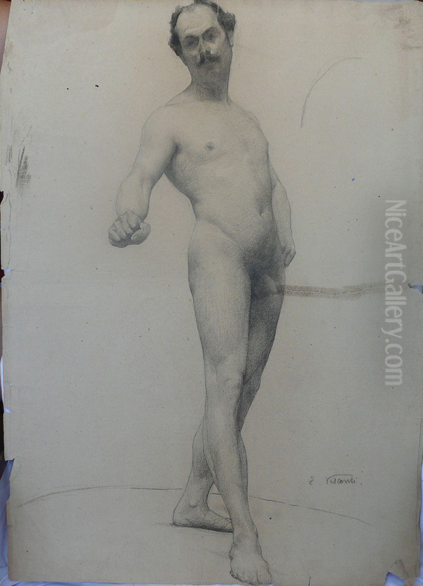 Nu masculino frontal Oil Painting by Eliseu Visconti