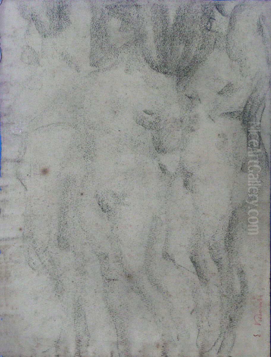 Nus femininos Oil Painting by Eliseu Visconti