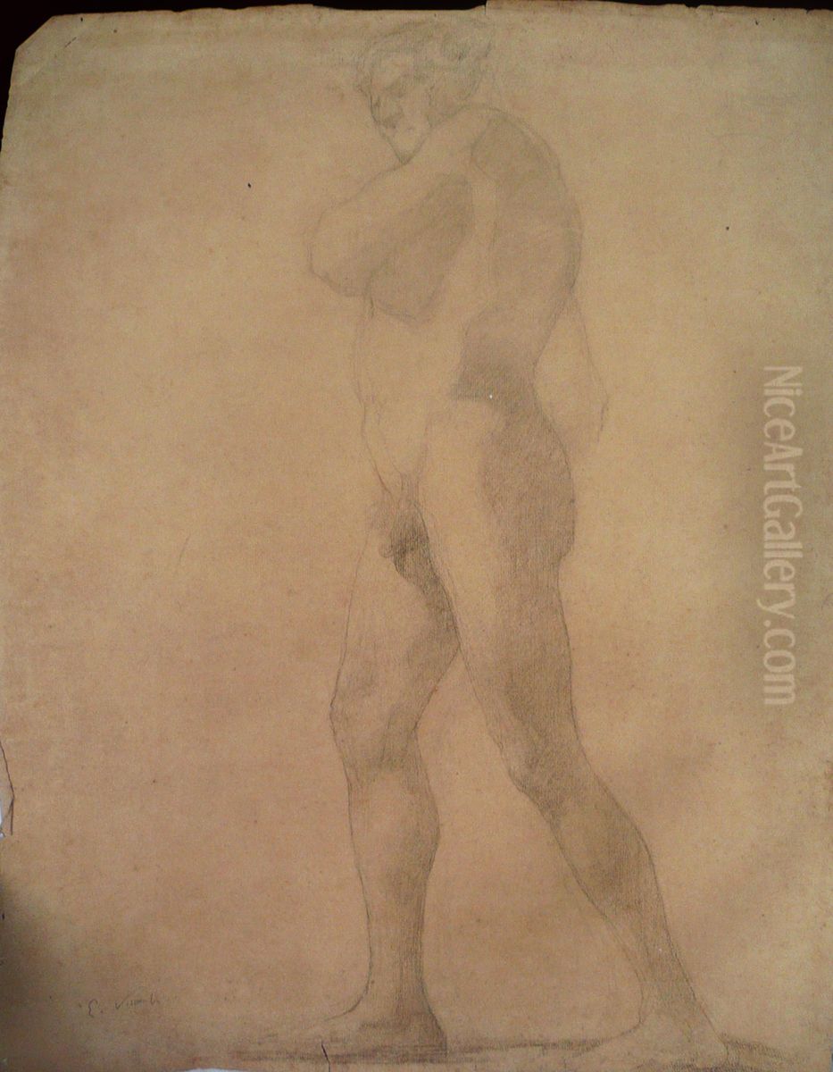 Nu masculino de lado Oil Painting by Eliseu Visconti