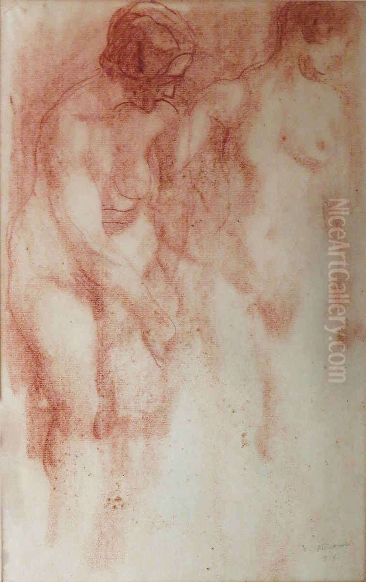 Nus femininos Oil Painting by Eliseu Visconti