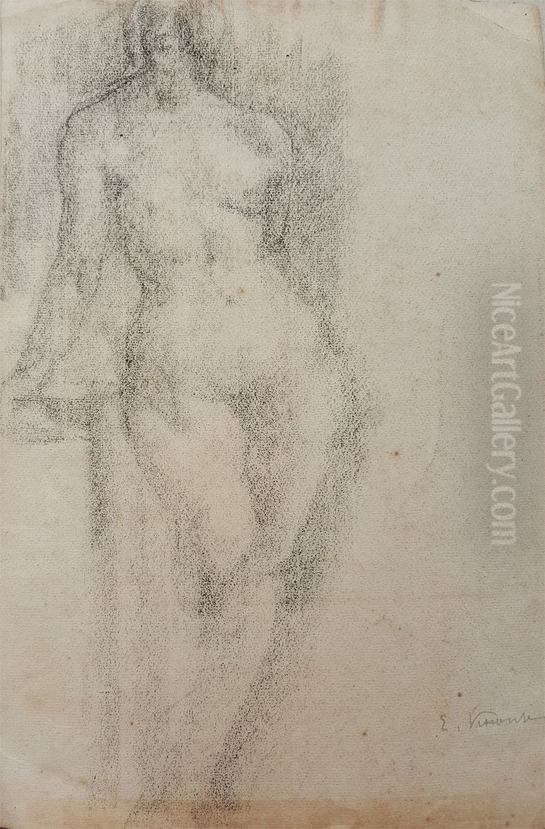Nu feminino de pe Oil Painting by Eliseu Visconti