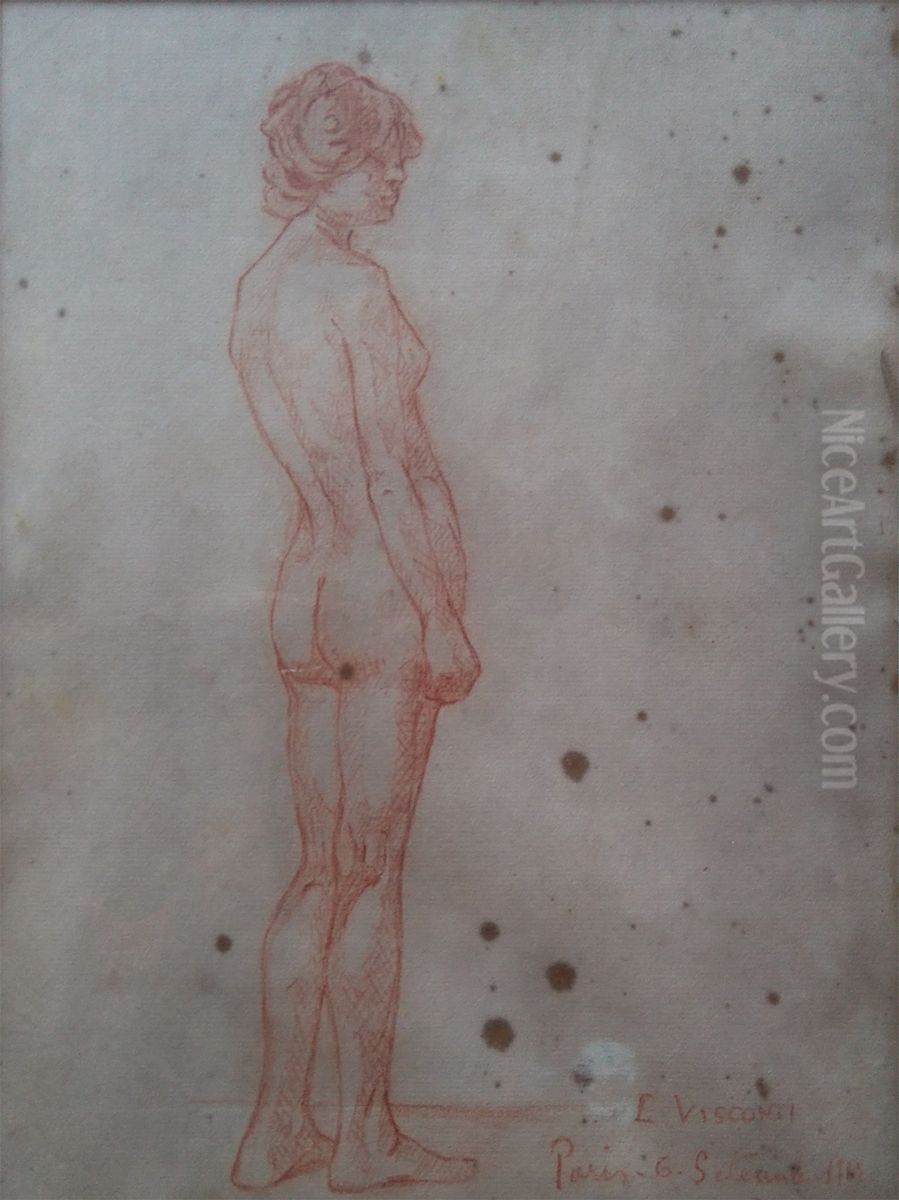 Nu feminino de pe Oil Painting by Eliseu Visconti