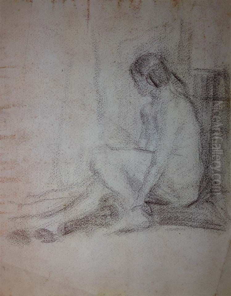 Nu feminino sentado Oil Painting by Eliseu Visconti