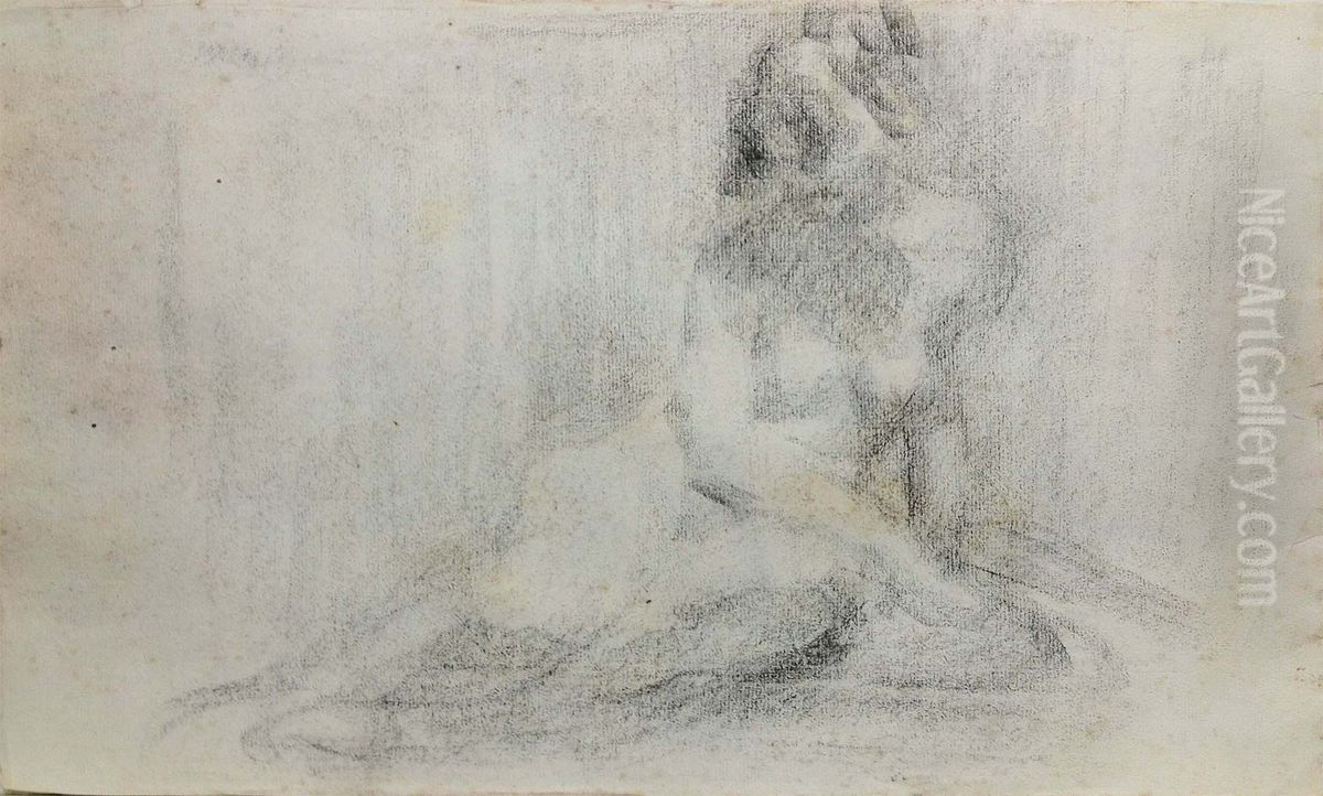 Nu feminino sentado Oil Painting by Eliseu Visconti
