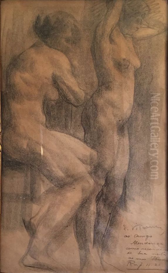 Nus femininos Oil Painting by Eliseu Visconti