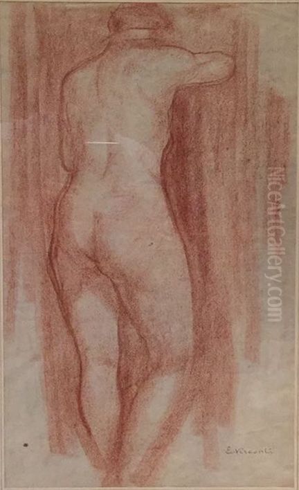 Nu feminino de costas Oil Painting by Eliseu Visconti