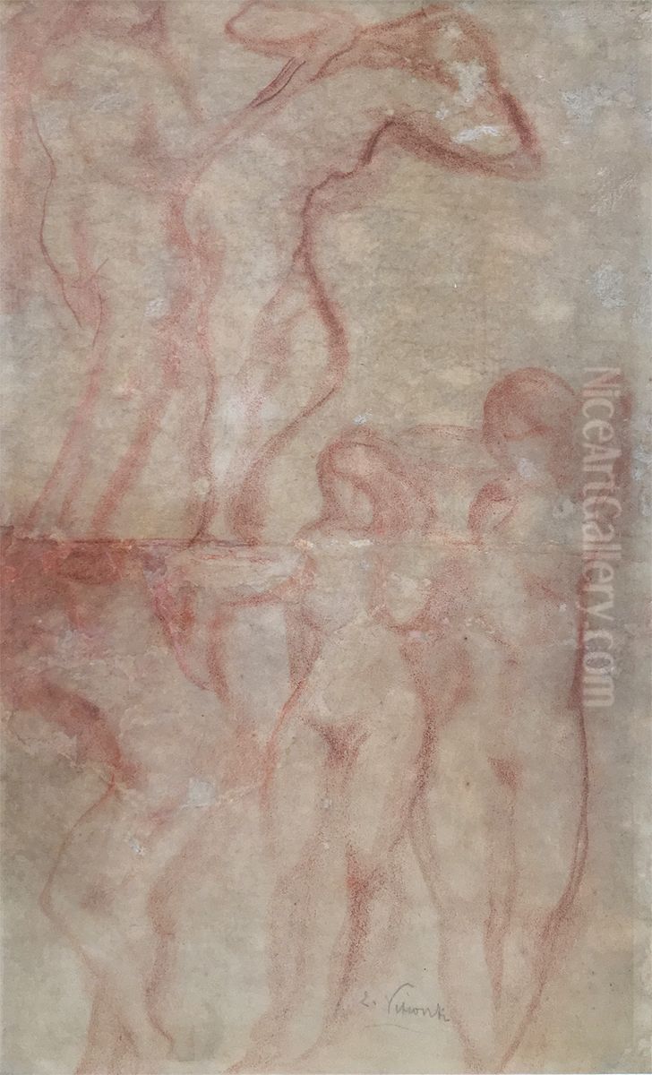 Nus femininos Oil Painting by Eliseu Visconti