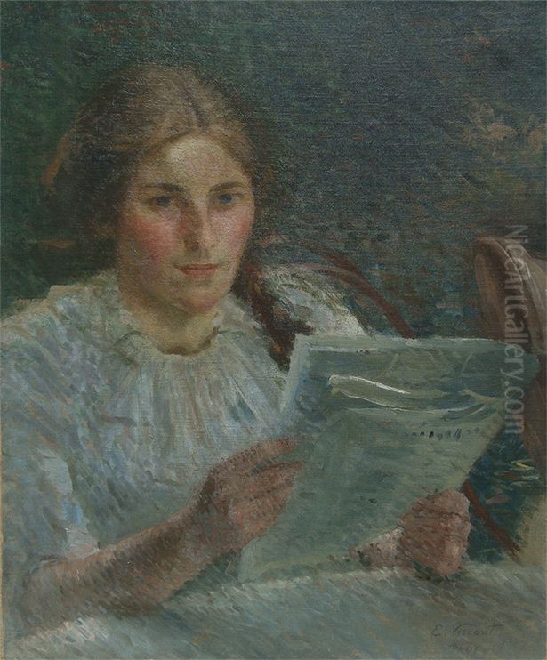 Leitura Oil Painting by Eliseu Visconti
