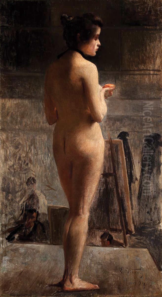 Nu feminino Oil Painting by Eliseu Visconti