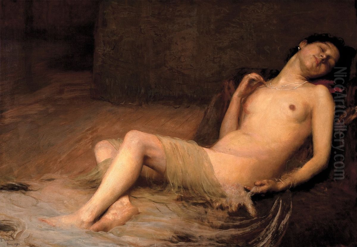 Nu deitado Oil Painting by Eliseu Visconti