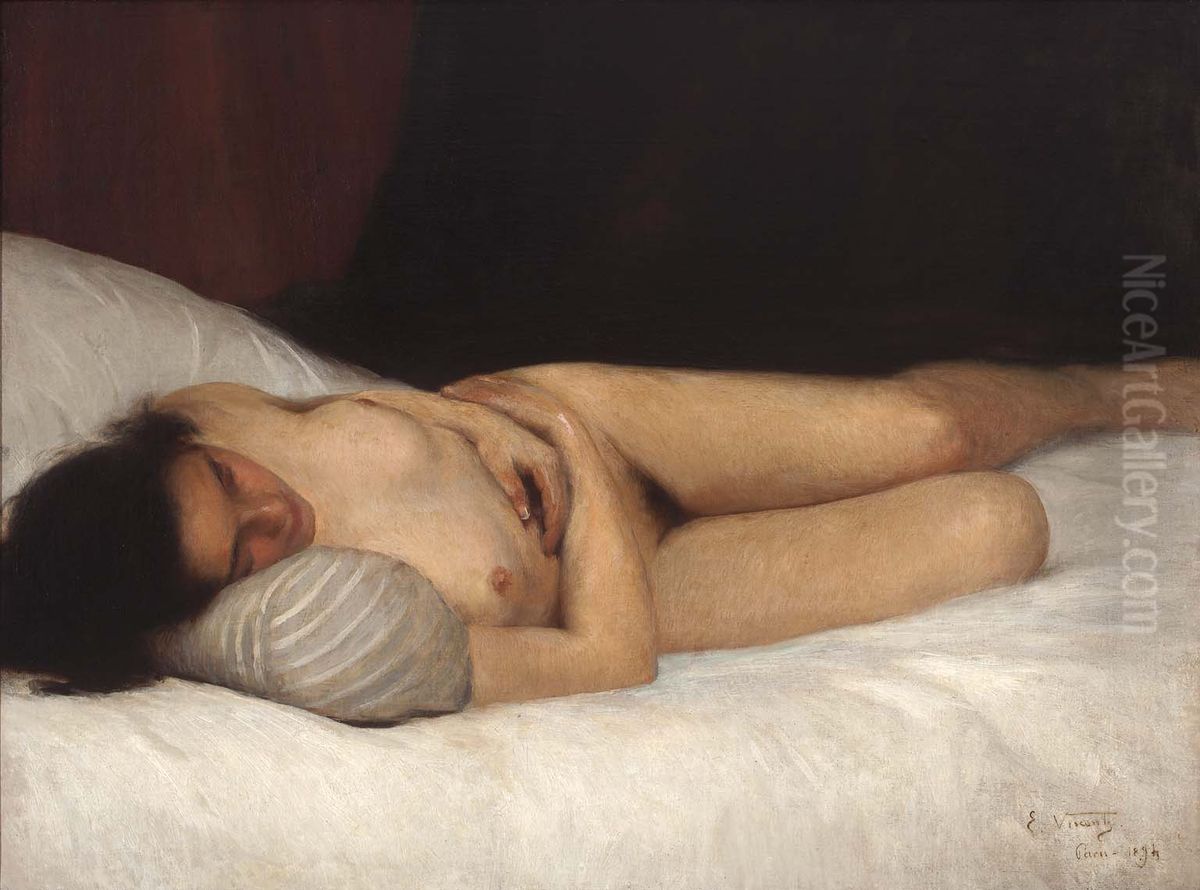 Nu feminino Oil Painting by Eliseu Visconti